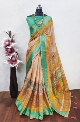 VASTUKALA Woven Kanjivaram Pure Silk, Art Silk Saree(Pink, Orange)