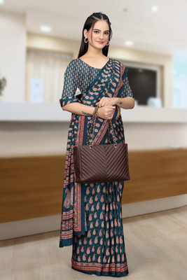 K 5 FASHION Digital Print Bollywood Crepe Saree(Multicolor)