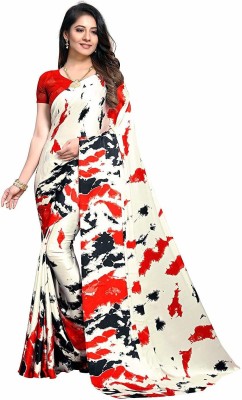 GEETABA FASHION Printed Daily Wear Crepe Saree(Blue)