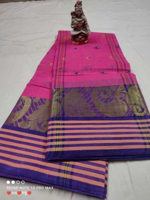 SSP Woven Tant Cotton Blend Saree(Pink)