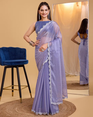SATVASHIV Self Design Bollywood Net Saree(Purple)