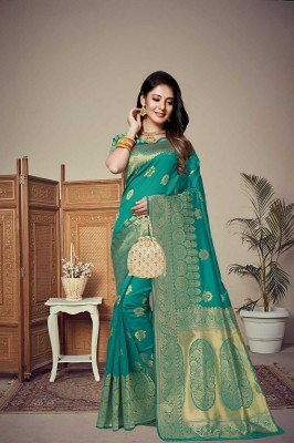 SAMRUDDHI TRENDZ Self Design, Woven Banarasi Art Silk Saree(Green)