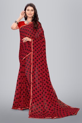 Aishwarya Printed, Floral Print Daily Wear Chiffon Saree(Maroon)