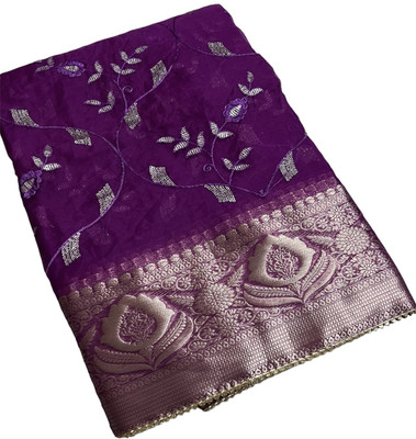 MINE CHOICE Woven Bollywood Silk Blend, Organza Saree(Magenta)