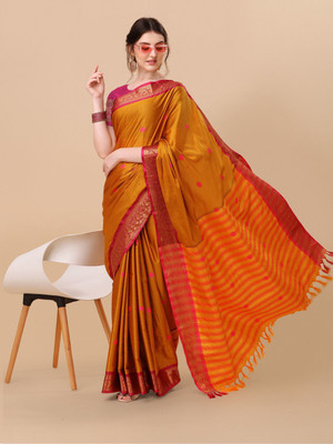 VILLAGIUS Self Design, Color Block, Embellished, Woven, Solid/Plain Kovai Pure Silk, Cotton Silk Saree(Mustard) VILLAGIUS Self Design, Color Block, Embellished, Woven, Solid/Plain Kovai Pure Silk, Cotton Silk Saree(Mustard)