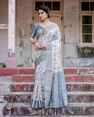 ALMAARI FASHION Digital Print Bollywood Pure Silk Saree(Multicolor)