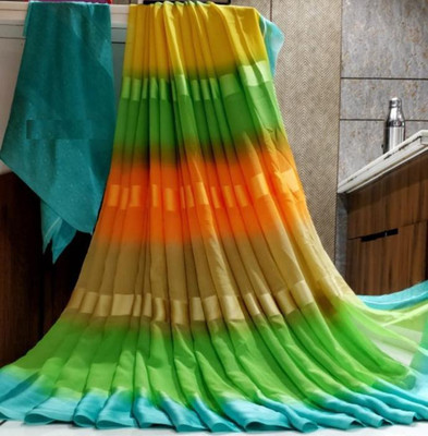 Bombey Velvat Fab Printed Bollywood Chiffon Saree(Light Blue)
