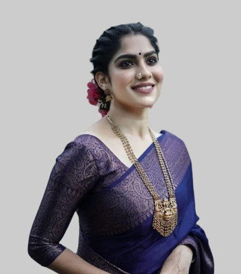 RADHEY CREATION Digital Print Banarasi Georgette Saree(Blue)