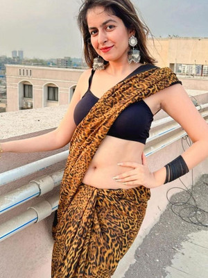 Moda Rapido Printed Daily Wear Georgette Saree(Brown)