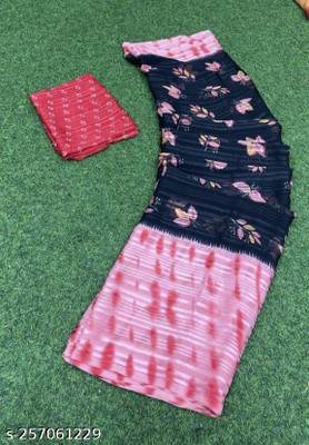 ANITHA CREATION Printed Bollywood Georgette Saree(Pink)