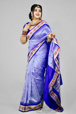 Sijileen Embroidered Sambalpuri Art Silk Saree(Blue)
