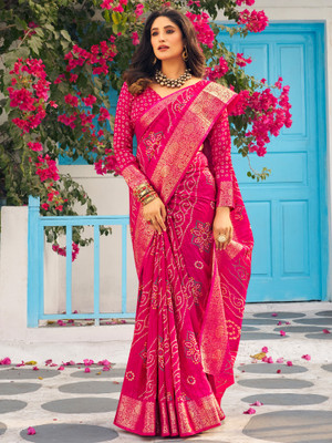 Divastri Printed Daily Wear Art Silk Saree(Pink)