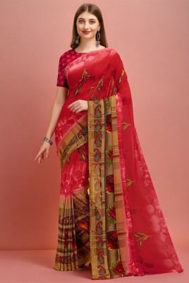 Leelavati Printed Daily Wear Georgette Saree(Red)