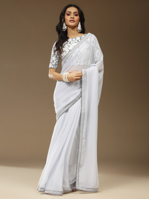 Divastri Embellished Bollywood Georgette Saree(Grey)