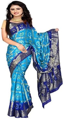 PANKHUDI FASHION Woven Banarasi Art Silk Saree(Blue)