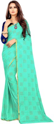 Divastri Printed Bollywood Chiffon Saree(Light Green)