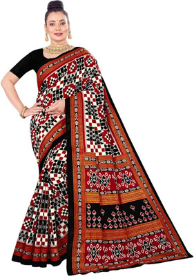 ETHNIC ODISHA HANDLOOM Printed Sambalpuri Pure Cotton Saree(Multicolor)