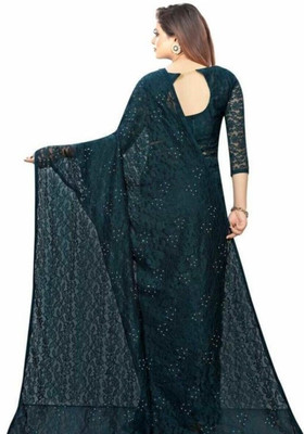 NEXA Woven Bollywood Net Saree(Green)