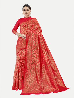 Tavas Woven Kanjivaram Georgette Saree(Red)