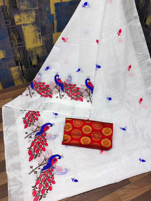 LADYSUTRA Embroidered Bollywood Chanderi Saree(Multicolor)