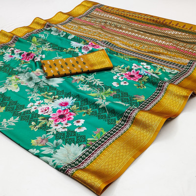 DHARMRAJ ENTERPRISE Digital Print Bollywood Cotton Jute Saree(Multicolor)