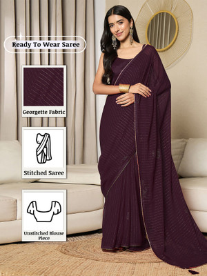 Sareemall Embellished Bollywood Georgette Saree(Purple)