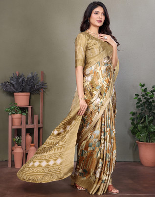 YASHIKA Printed Daily Wear Tussar Silk Saree(Yellow)