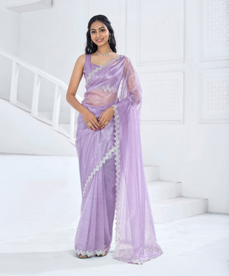 Sareemall Embellished Bollywood Organza Saree(Purple)