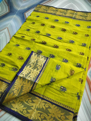 BDF Bikash Dutta Fashion Printed Tant Pure Cotton Saree(Green)