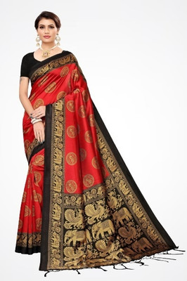 Saadhvi Printed Mysore Pure Silk Saree(Red)