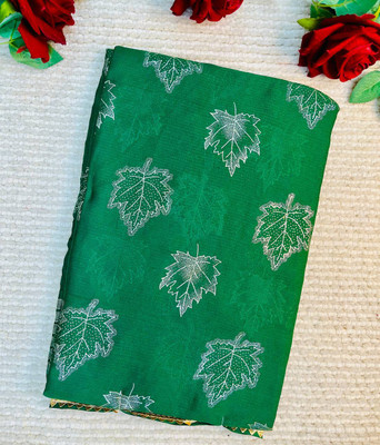 Pallu Patola Printed Banarasi Pure Silk Saree(Green)