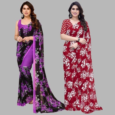 Anand Sarees Printed Bollywood Georgette Saree(Multicolor)