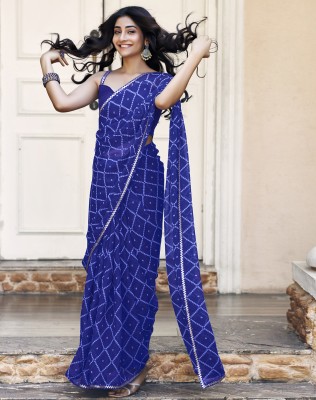 SIRIL Floral Print, Printed Bollywood Silk Blend Saree(Dark Blue, White)