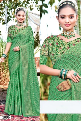 Shilpkala Fashions Embellished Bollywood Chiffon Saree(Green)