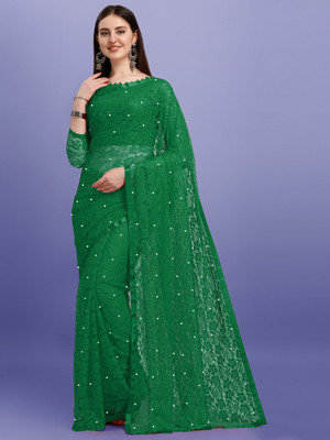 Croza Self Design Bollywood Net Saree(Multicolor)
