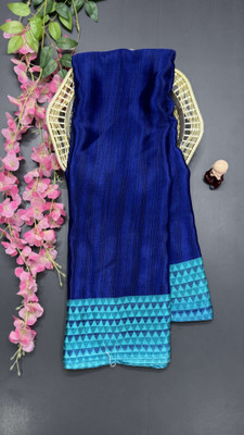 RegalDrapes Printed Daily Wear Crepe Saree(Blue)