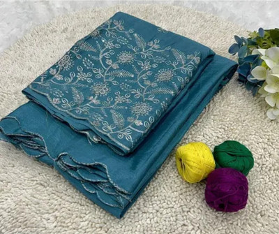 Creators Art Gallery Woven Bollywood Pure Silk, Art Silk Saree(Light Blue)