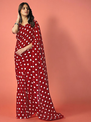 Divastri Printed, Self Design Daily Wear Georgette Saree(Red)