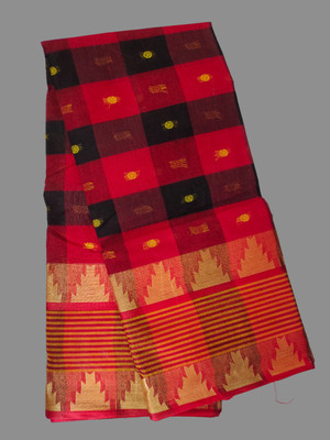 Tm taant saree Striped Tant Chiffon Saree(Light Blue)