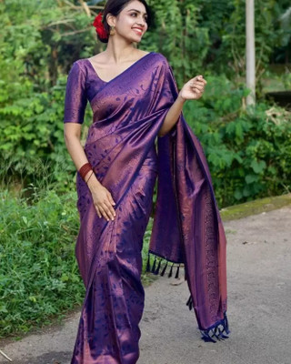 MJ TRENDZ Jacquard Self Design Blouse Material