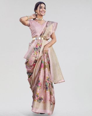 Nirvaan Printed Bollywood Art Silk Saree(Pink)