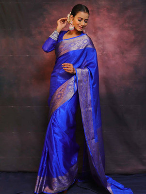 GATISHVAM TEXTILE Woven Banarasi Art Silk Saree(Blue)
