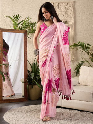 Tasrika Printed Bollywood Georgette Saree(Pink)