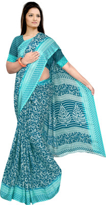 A V M Print Printed Daily Wear Crepe Saree(Dark Blue)