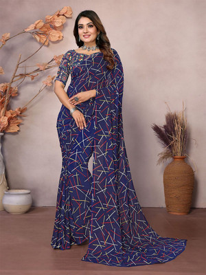 Moda Rapido Printed, Self Design Daily Wear Georgette Saree(Multicolor)