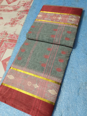 Dutta Woven Tant Pure Cotton Saree(Gold)