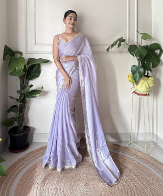 Sareemall Embellished Bollywood Tissue Saree(Purple)