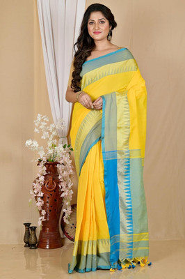 SSK Digital Print Bollywood Handloom Pure Cotton Saree(Multicolor)