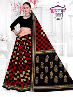 LYNETH Polka Print Sambalpuri Pure Cotton Saree(Multicolor)