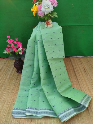 GANESH PLASTIC Woven Tant Pure Cotton Saree(Light Green)